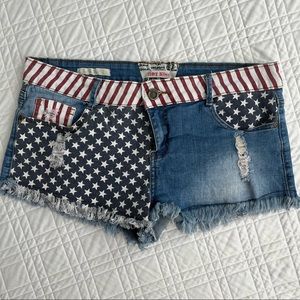 Red, White, and Blue Patriotic Denim Shorts